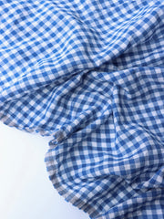 Load image into Gallery viewer, Atlantic Blue Gingham Cotton | Designer Deadstock