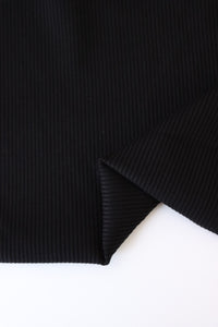 Black Rayon Spandex Heavy 4x2 Rib Knit