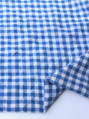 Load image into Gallery viewer, Atlantic Blue Gingham Cotton | Designer Deadstock