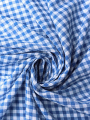 Load image into Gallery viewer, Atlantic Blue Gingham Cotton | Designer Deadstock
