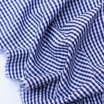 Load image into Gallery viewer, Navy Mini Gingham Cotton Shirting | Designer Deadstock (Copy)
