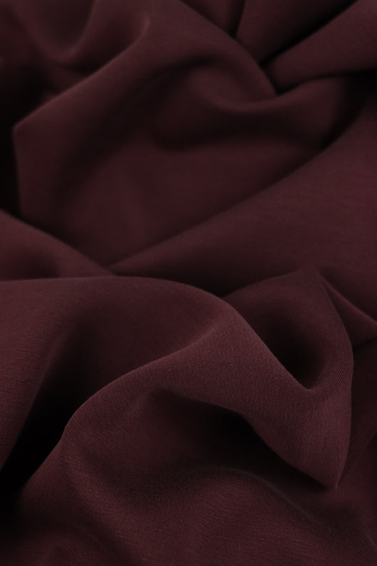 Dark Burgundy Cupro Double Knit Techno