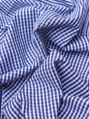 Load image into Gallery viewer, Navy Mini Gingham Cotton Shirting | Designer Deadstock (Copy)