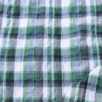 Load image into Gallery viewer, Grass Green/Ivory/Graphite Plaid Textured Cotton Blend | Designer Deadstock
