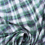 Load image into Gallery viewer, Grass Green/Ivory/Graphite Plaid Textured Cotton Blend | Designer Deadstock
