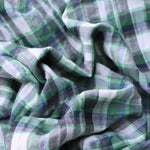 Load image into Gallery viewer, Grass Green/Ivory/Graphite Plaid Textured Cotton Blend | Designer Deadstock
