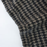 Load image into Gallery viewer, Black &amp; Tan Harlequin Plaid Faux Wool Fleece Coating
