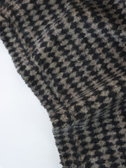 Load image into Gallery viewer, Black &amp; Tan Harlequin Plaid Faux Wool Fleece Coating
