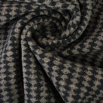 Load image into Gallery viewer, Black &amp; Tan Harlequin Plaid Faux Wool Fleece Coating
