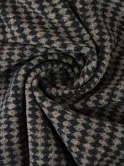 Load image into Gallery viewer, Black &amp; Tan Harlequin Plaid Faux Wool Fleece Coating
