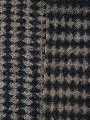 Load image into Gallery viewer, Black &amp; Tan Harlequin Plaid Faux Wool Fleece Coating
