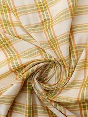 Load image into Gallery viewer, Ivory/Yellow/Pumpkin Plaid Cotton | Designer Deadstock