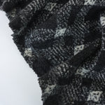 Load image into Gallery viewer, Black &amp; White Diagonal Plaid Faux Wool Fleece Coating
