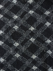 Load image into Gallery viewer, Black &amp; White Diagonal Plaid Faux Wool Fleece Coating