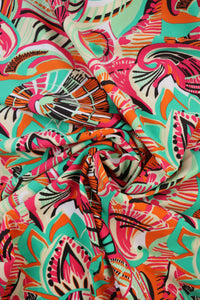 2YD PRECUT; Tropical Oasis Nylon Spandex Tricot | Designer Deadstock