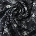 Load image into Gallery viewer, Black &amp; White Diagonal Plaid Faux Wool Fleece Coating
