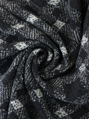 Load image into Gallery viewer, Black &amp; White Diagonal Plaid Faux Wool Fleece Coating