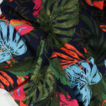 Load image into Gallery viewer, Parrots on Navy Nylon Spandex Tricot | Designer Deadstock
