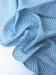 Load image into Gallery viewer, Gray/Teal/Purple Mini Gingham Textured Cotton | Designer Deadstock