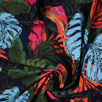 Load image into Gallery viewer, Parrots on Navy Nylon Spandex Tricot | Designer Deadstock
