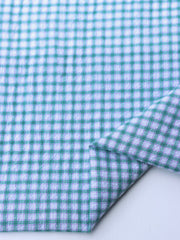 Load image into Gallery viewer, Gray/Teal/Purple Mini Gingham Textured Cotton | Designer Deadstock