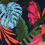 Load image into Gallery viewer, Parrots on Navy Nylon Spandex Tricot | Designer Deadstock

