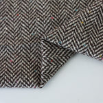 Load image into Gallery viewer, Rainbow Flecked Brown &amp; Ivory Herringbone Wool Coating
