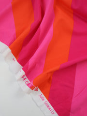Load image into Gallery viewer, Orange/Hot Pink/Dark Pink Diagonal Stripe Nylon Spandex Tricot | Designer Deadstock
