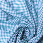 Load image into Gallery viewer, Gray/Teal/Purple Mini Gingham Textured Cotton | Designer Deadstock
