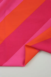 Orange/Hot Pink/Dark Pink Diagonal Stripe Nylon Spandex Tricot | Designer Deadstock