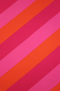 Orange/Hot Pink/Dark Pink Diagonal Stripe Nylon Spandex Tricot | Designer Deadstock