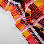 Load image into Gallery viewer, Mango/Pink/Red Plaid Nylon Spandex Tricot | Designer Deadstock
