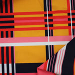 Load image into Gallery viewer, Mango/Pink/Red Plaid Nylon Spandex Tricot | Designer Deadstock
