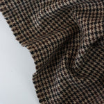 Load image into Gallery viewer, Black/Tan/Brown Houndstooth Wool Coating
