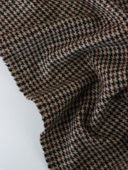 Load image into Gallery viewer, Black/Tan/Brown Houndstooth Wool Coating
