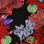 Load image into Gallery viewer, Scuba Adventure on Black Nylon Spandex Tricot | Designer Deadstock
