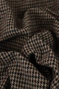 Black/Tan/Brown Houndstooth Wool Coating