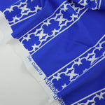 Load image into Gallery viewer, Lattice Stripe on Royal Nylon Spandex Tricot | Designer Deadstock
