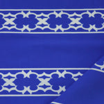Load image into Gallery viewer, Lattice Stripe on Royal Nylon Spandex Tricot | Designer Deadstock
