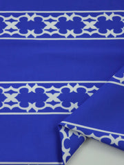 Load image into Gallery viewer, Lattice Stripe on Royal Nylon Spandex Tricot | Designer Deadstock
