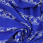 Load image into Gallery viewer, Lattice Stripe on Royal Nylon Spandex Tricot | Designer Deadstock
