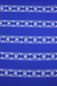 Lattice Stripe on Royal Nylon Spandex Tricot | Designer Deadstock