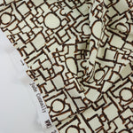 Load image into Gallery viewer, Geo on Ivory Nylon Spandex Tricot | Designer Deadstock
