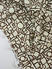 Load image into Gallery viewer, Geo on Ivory Nylon Spandex Tricot | Designer Deadstock
