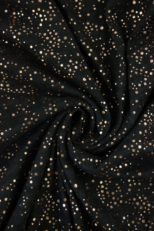 Black Marl & Rose Gold Flecks Sibley Brushed Sweater Knit