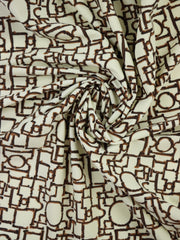 Load image into Gallery viewer, Geo on Ivory Nylon Spandex Tricot | Designer Deadstock
