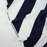 Load image into Gallery viewer, Navy/White Diagonal Stripe Nylon Spandex Tricot | Designer Deadstock
