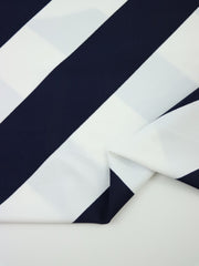 Load image into Gallery viewer, Navy/White Diagonal Stripe Nylon Spandex Tricot | Designer Deadstock
