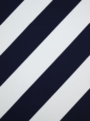 Load image into Gallery viewer, Navy/White Diagonal Stripe Nylon Spandex Tricot | Designer Deadstock
