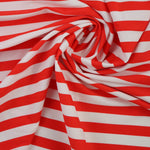 Load image into Gallery viewer, Red &amp; White 1/2&quot; Stripes Nylon Spandex Tricot | Designer Deadstock
